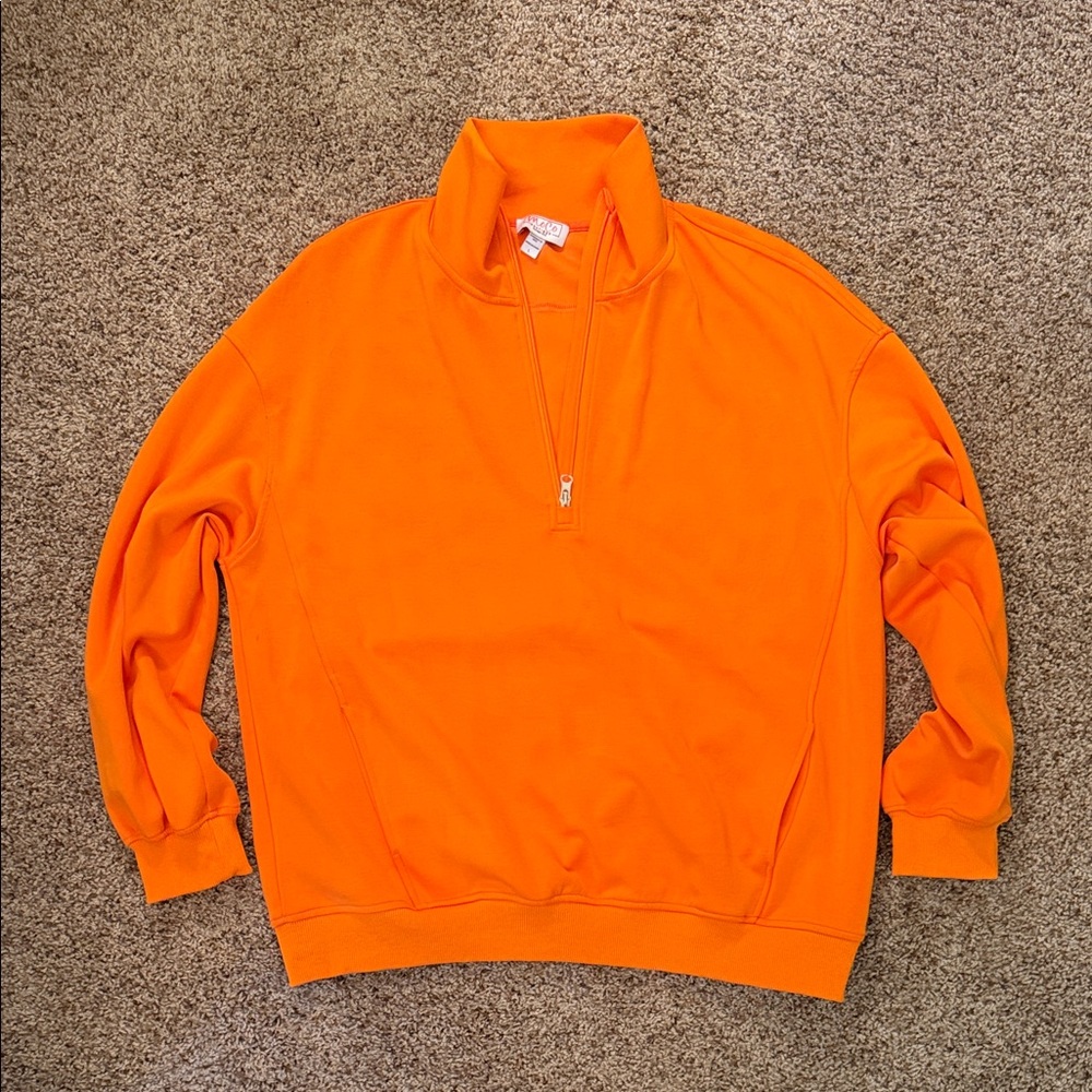 NWOT Moco Boutique Orange Quarterzip - L